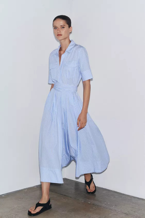 ZW COLLECTION POPLIN SHIRT DRESS | Zara US
