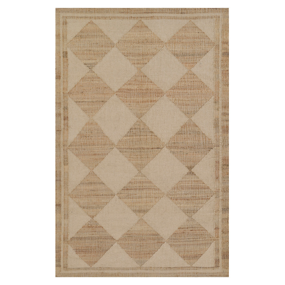 Nash Modern Classic Natural Jute Diamond Patterned Rug -8'x10' | Kathy Kuo Home