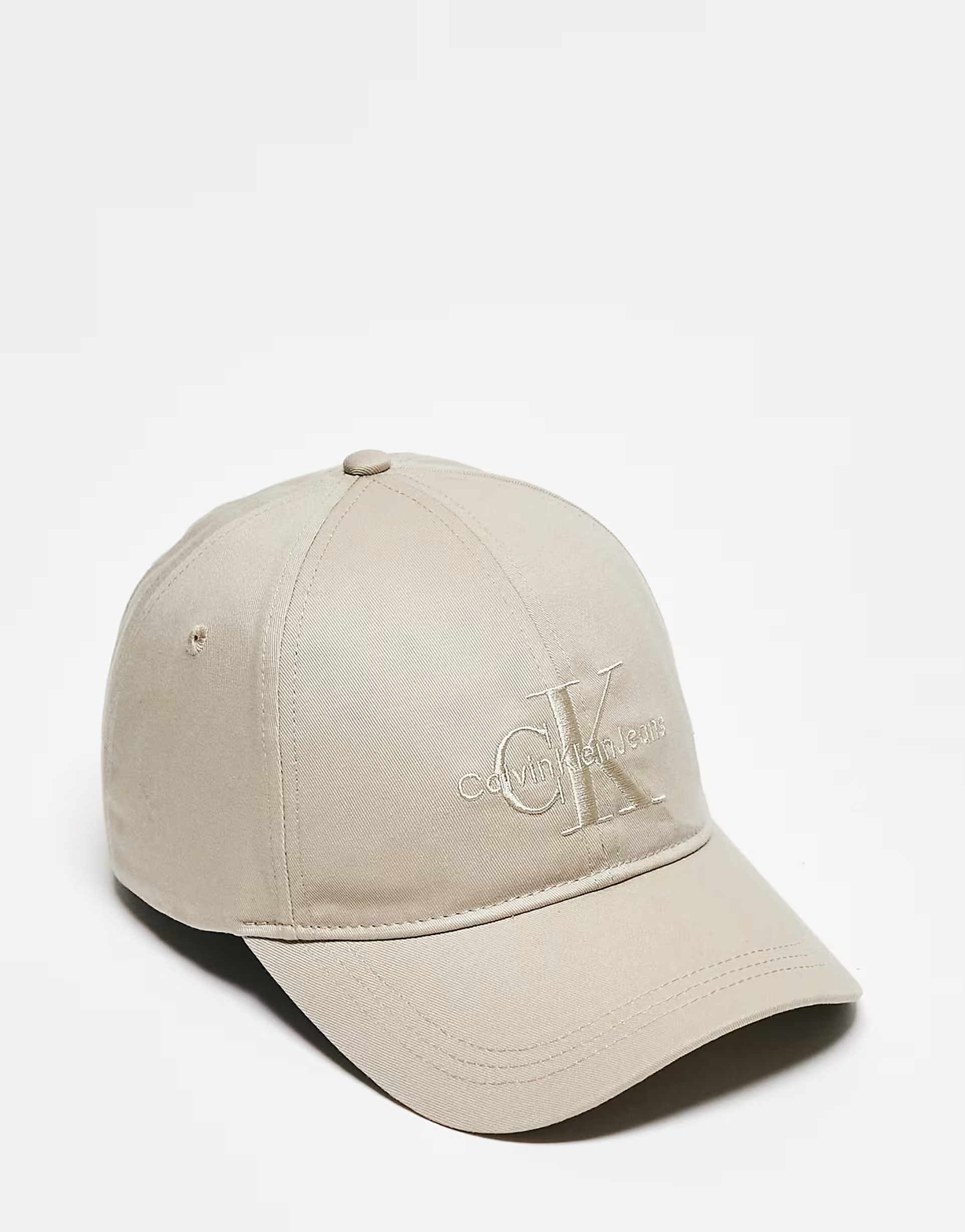 Calvin Klein Jeans monogram cap in beige | ASOS (Global)