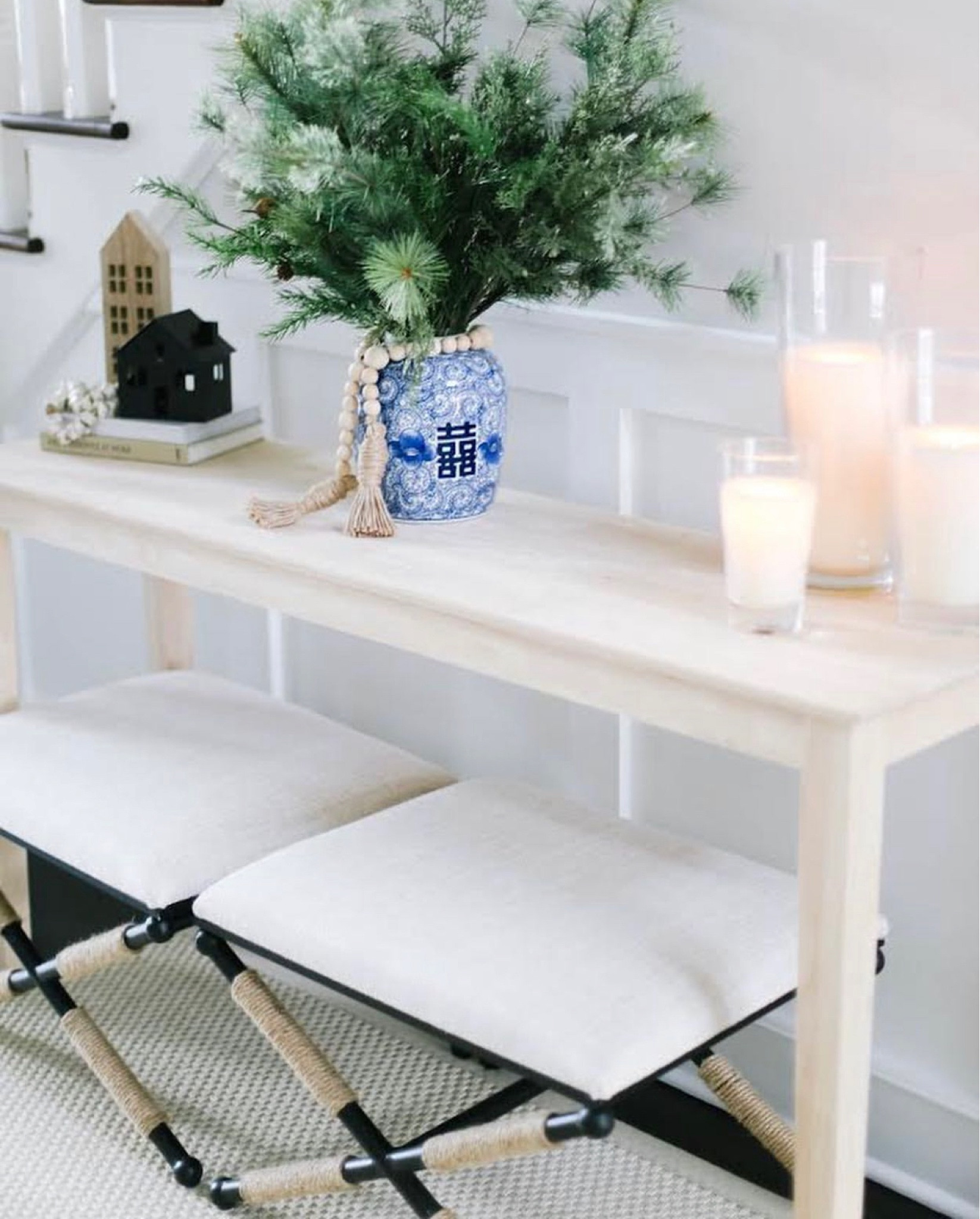 Our console table and light weight stools are all available on Walmart.com for under $212. The stools are great for the holidays to pull up for extra seating when entertaining. 

#LTKHoliday #LTKSeasonal #LTKHolidaySale