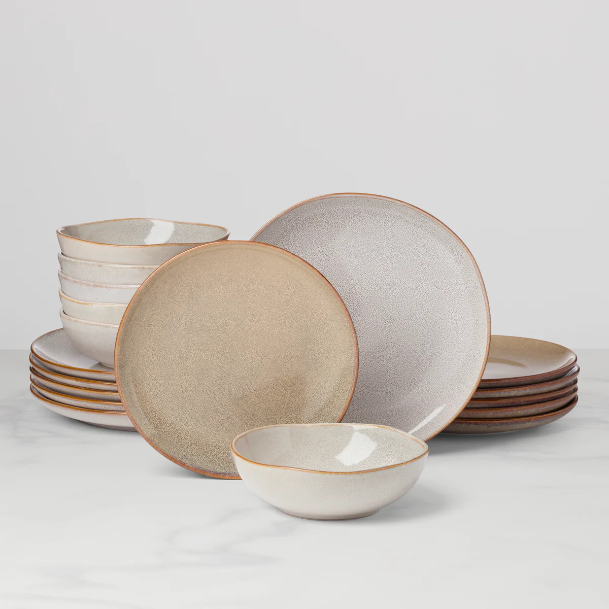 Organic Shades Oatmeal 18-Piece Dinnerware Set | Lenox