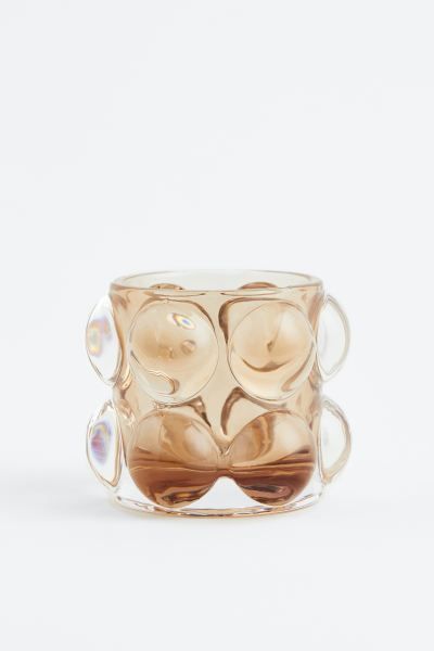 Bubbled Glass Tea Light Holder - Beige - Home All | H&M US | H&M (US + CA)