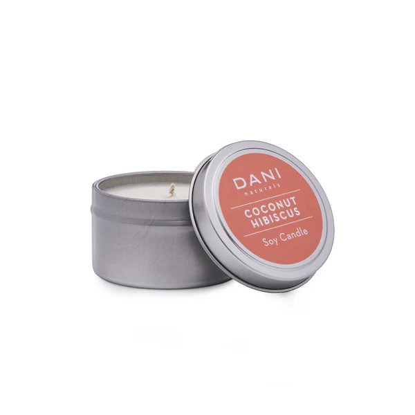 Coconut Hibiscus Soy Travel Tin Candle - 2 oz | DANI Naturals