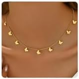 Gold Chain Necklace for Women 18K Gold Plated Dainty Star Cross Heart Cuabn Choker Chains Stainle... | Amazon (US)