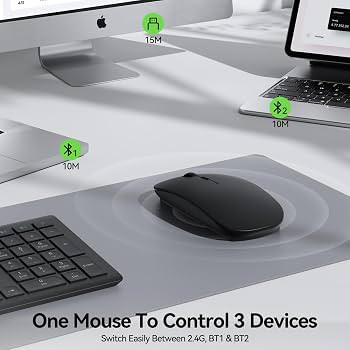 TECKNET Bluetooth Wireless Mouse for Laptop, Ultra-Thin Rechargeable Mouse     Bluetooth 5.2/3.0 ... | Amazon (US)