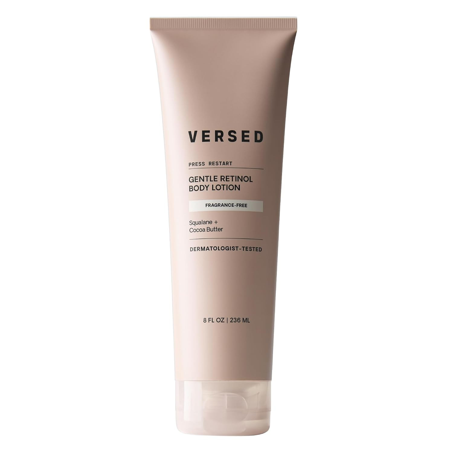 Versed Press Restart Retinol Body Lotion - Cocoa Butter + Squalane Moisturizer for Dry Skin - Firming Body Retinol to Smooth Texture & Brighten Skin - Body Breakout Treatment (8 oz) | Amazon (US)