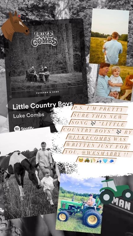 PS. I’m pretty sure this new song 🎶 “Little Country Boys” 🎶 by @lukecombs was written just for you!! 🥹🌾🩵🚜