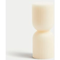 M&S Collection Ridged Pillar Candle - Cream, Cream | Marks & Spencer (UK)