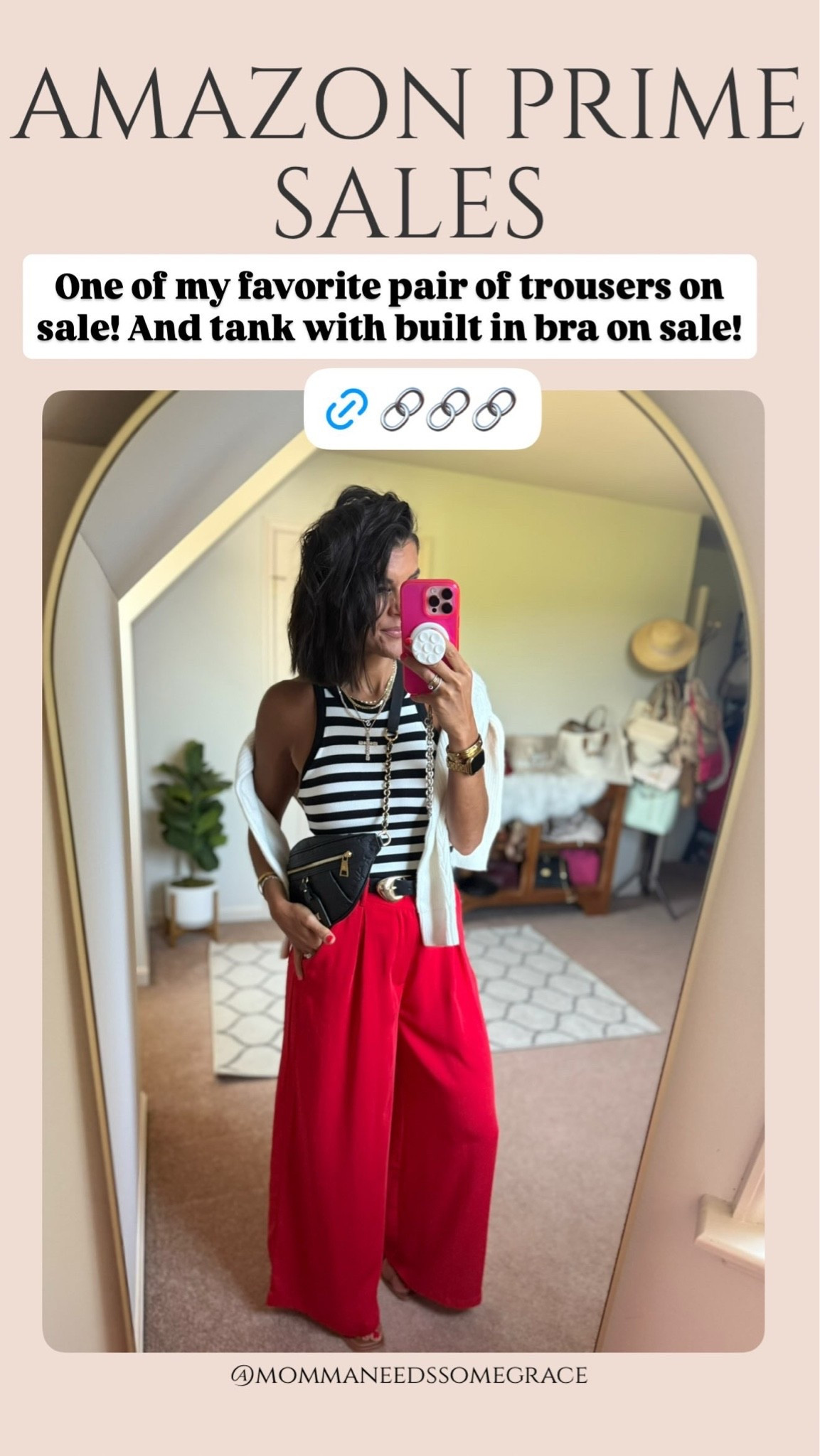 One of my favorite pair of trousers on sale! And this tank with built in bra! Both on sale!