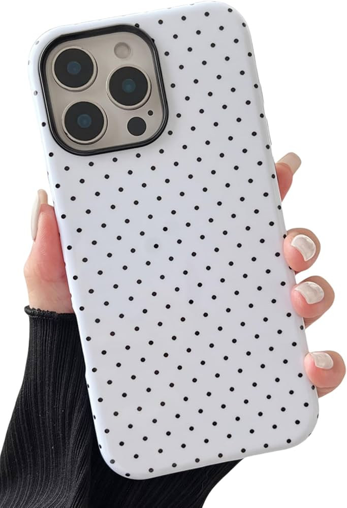 Compatible with iPhone 16 Pro Case Cute Aesthetic Polka Dot Phone Case for Women Girl Shockproof ... | Amazon (US)