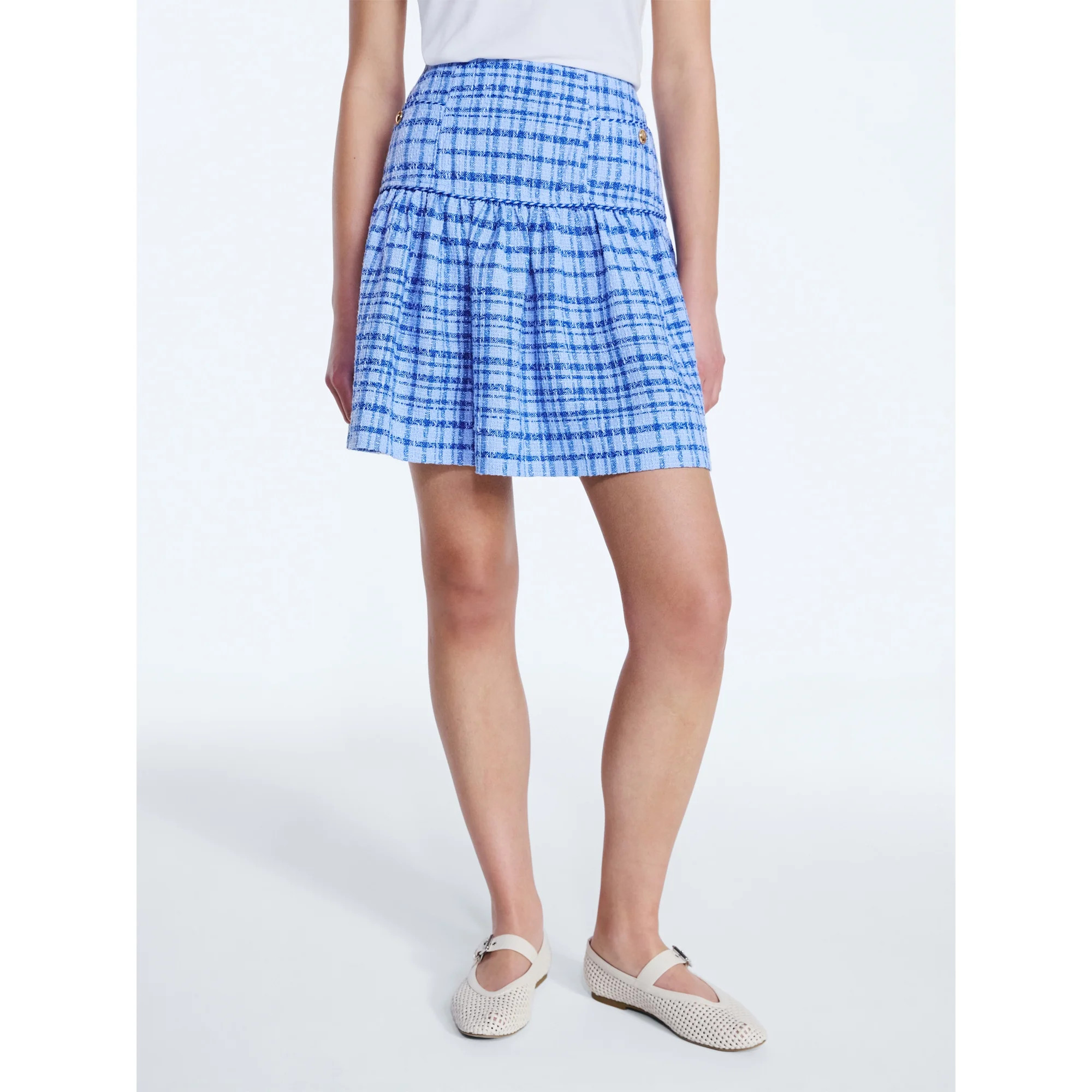 Free Assembly Women's and Women's Plus Drop Waist Tweed Mini Skirt, Sizes 0-22 | Walmart (US)