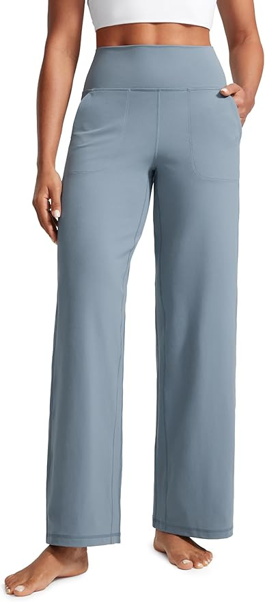 CRZ YOGA Womens Butterlift High Waisted Wide Leg Pants with Pockets 29"/31"/33" - Yoga Lounge But... | Amazon (US)
