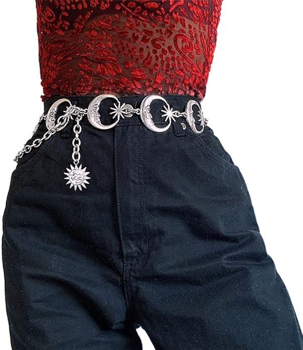 Navoky Moon Star Metal Waist Chain Sun Pendant Belly Belt Body Chains Jewelry Accessories for Wom... | Amazon (US)