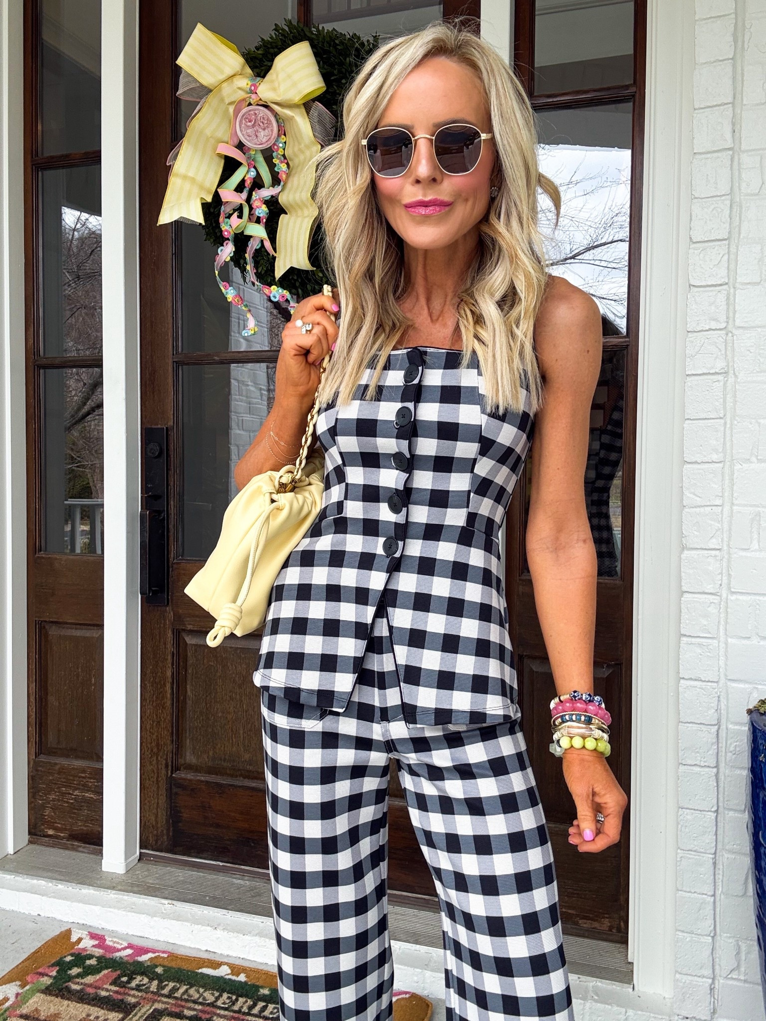 Colette cuteness now 30% off!! shop my gingham pants on sale • wearing size 24, run TTS • 

#LTKSaleAlert #LTKSeasonal #LTKOver40