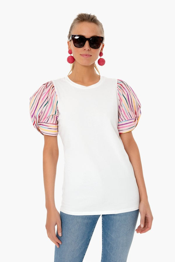 Bermuda Pink Sorbet Printed Sleeve Top | Tuckernuck (US)