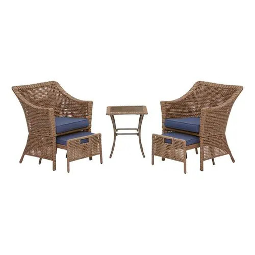 Garden Treasures Bay Garden 5-Piece Metal Frame Patio Conversation Set with Cushions Lowes.com | Lowe's