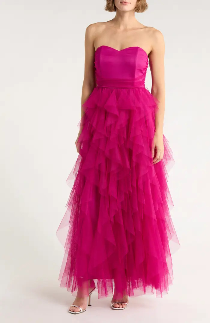 Chelsea28 Strapless Tiered Tulle Gown | Nordstromrack | Nordstrom Rack
