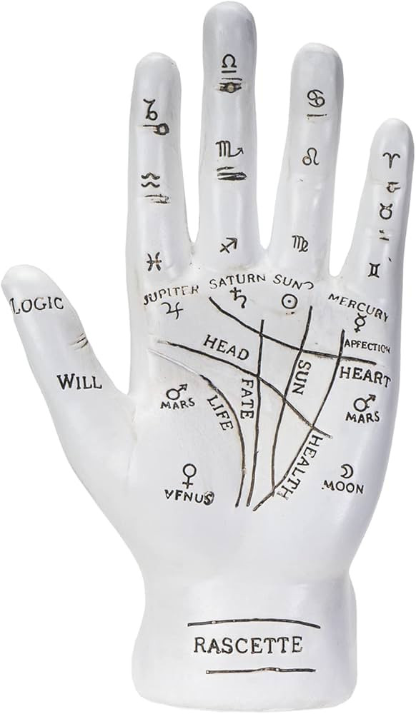 Pacific Giftware Psychic Palmistry Hand Fortune Teller Divination Diagram Resin Figurine | Amazon (US)