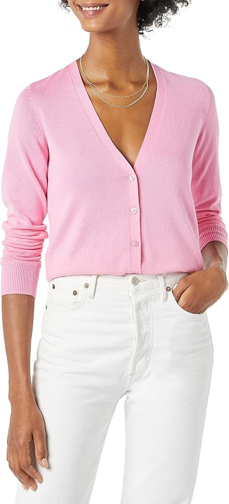 Amazon Essentials Women's Lightweight Vee Cardigan Sweater (Available in Plus Size) | Amazon (US)