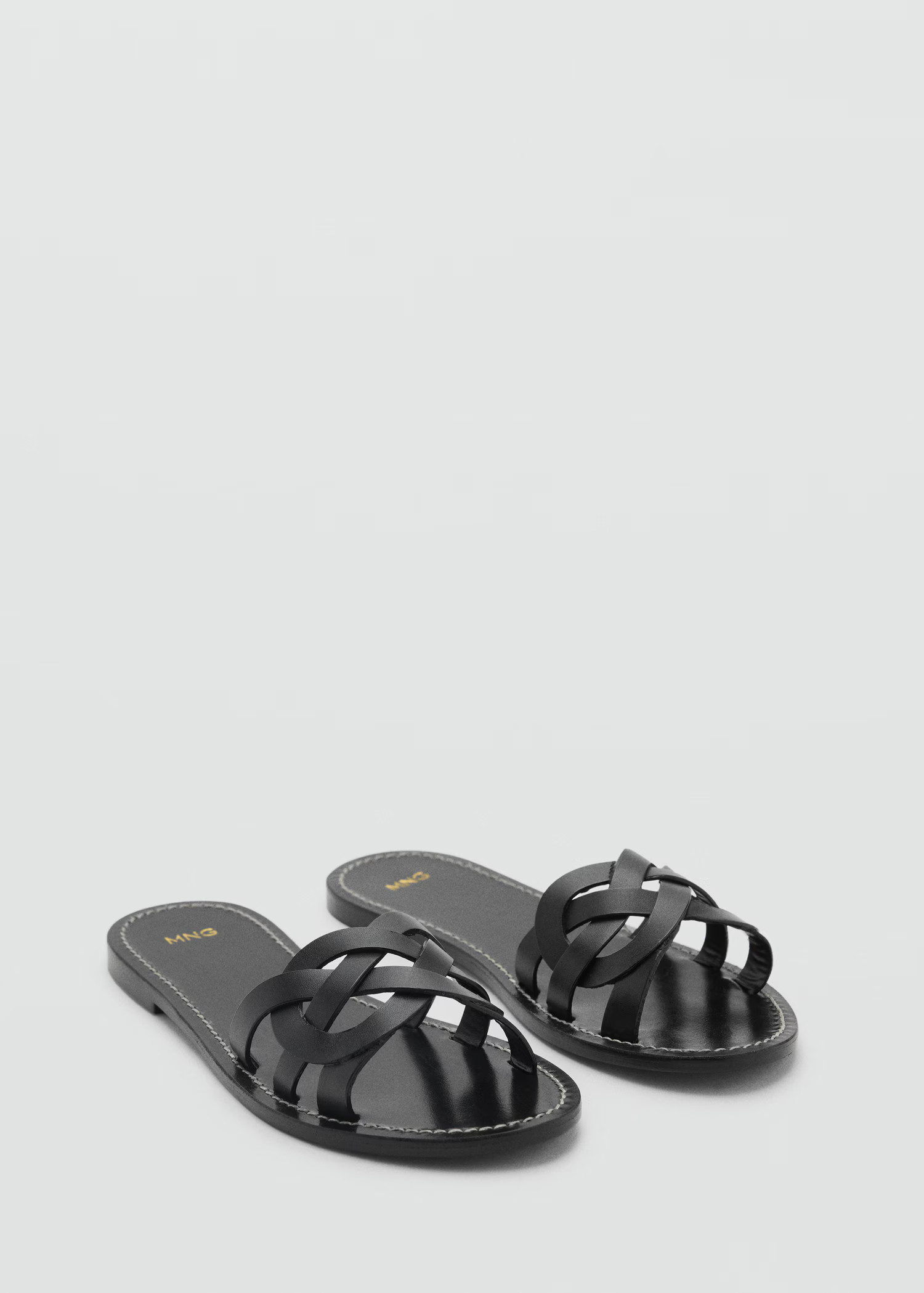 Leather sandals with intertwined strap - Women | MANGO USA | Mango (US/MX/AU)
