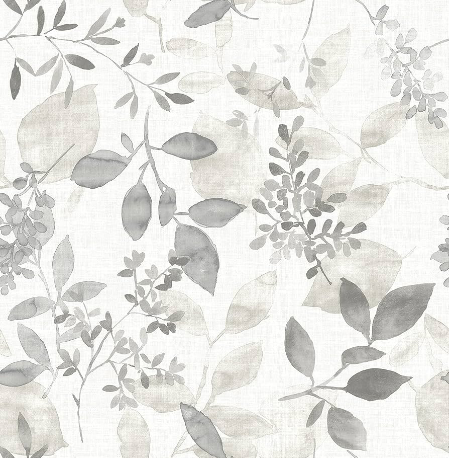 NuWallpaper NUS3144 Breezy Peel & Stick Wallpaper, Grey | Amazon (US)