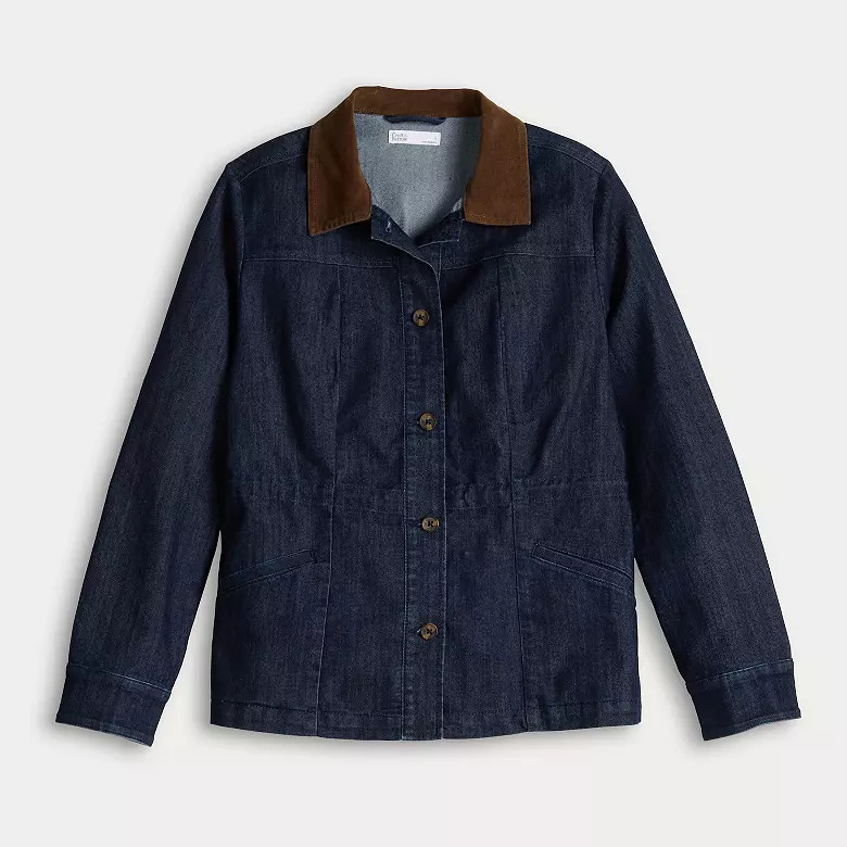 Women's Croft & Barrow® Denim Barn Coat | Kohl's
