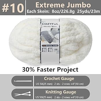 Chunky Yarn for Hand Knitting - #10 Chunky Chenille Yarn, Jumbo Big Thick Chunky Yarns for Croche... | Amazon (US)