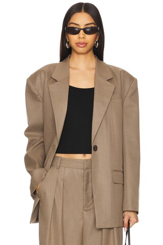 Gestuz Cacia Blazer in Dark Timberwolf from Revolve.com | Revolve Clothing (Global)