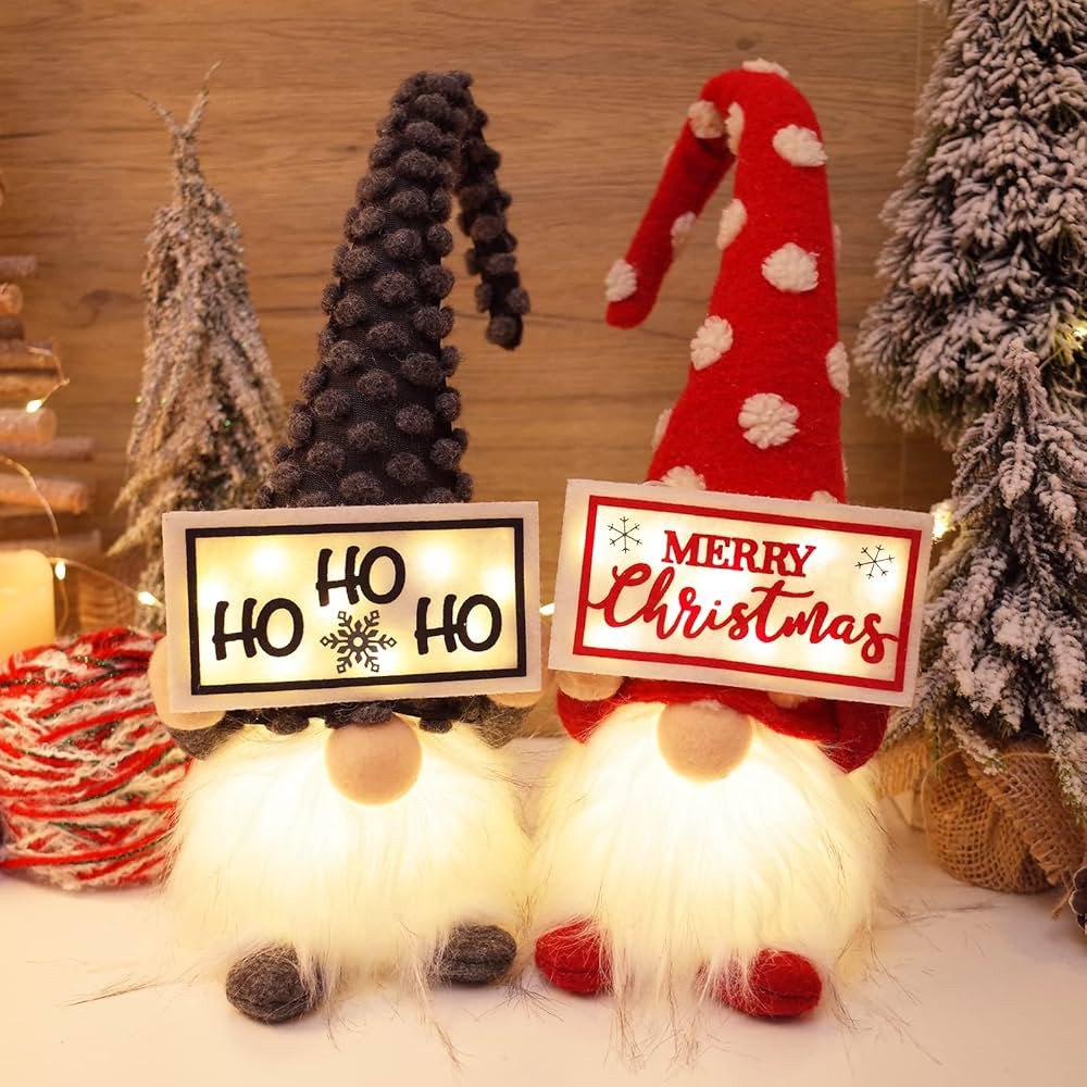 Etistta Gnome Christmas Decorations with Led Light, 17 inch Swedish Tomte Gnomes Merry Christmas ... | Amazon (US)