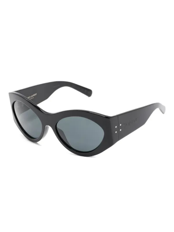 Saint Laurent Eyewear SL 854 oval-frame Sunglasses | Black | FARFETCH UK | Farfetch Global