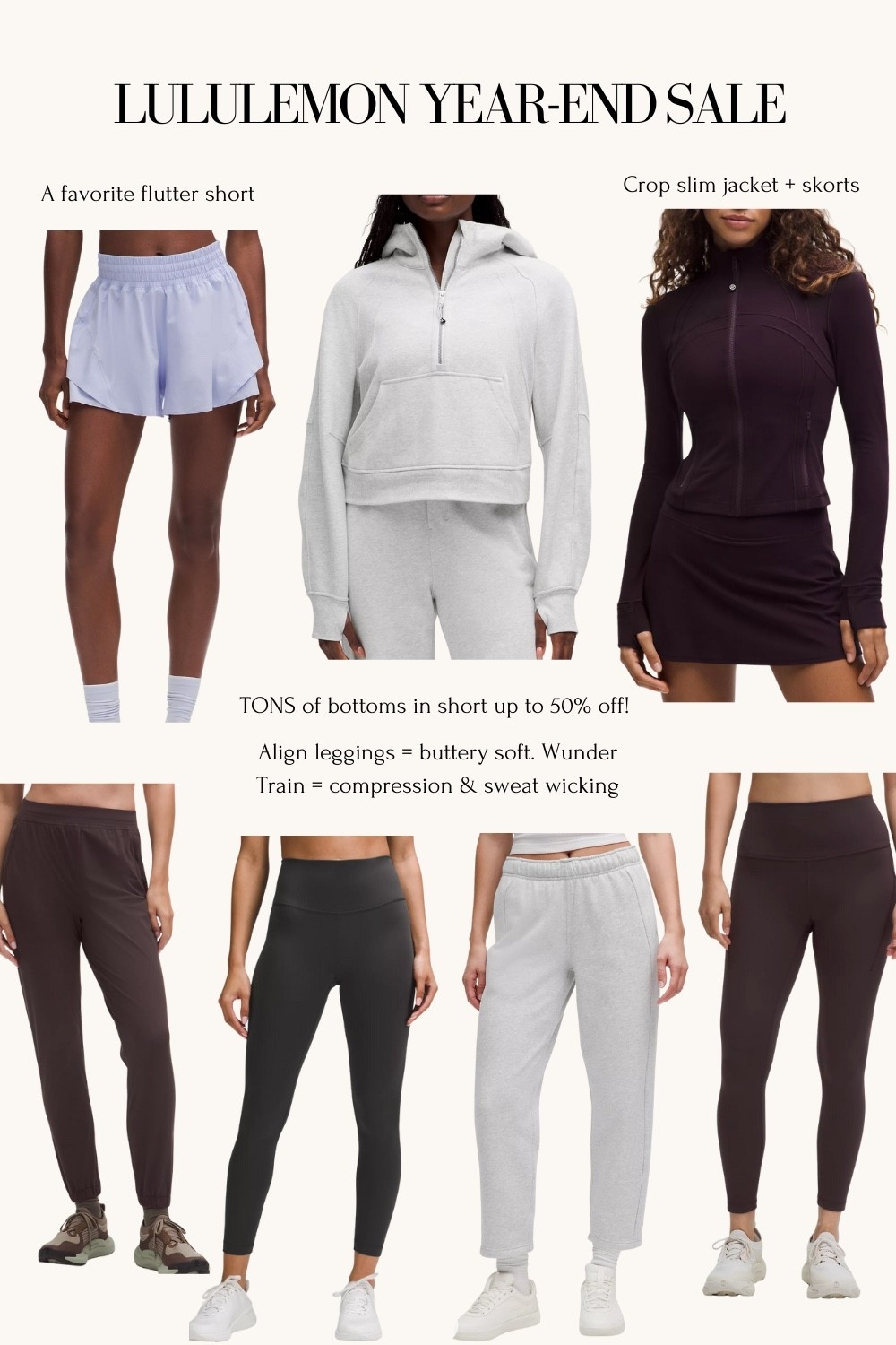 lululemon year end sale! Sale Items can be returned in store for credit for anyone with a free member account, and free hemming on pants  

Major sale in leggings in lots of colors and lengths. Thermal style, pocket or no pocket, curve fit 

• I’m usually XXs / 24 in other brands and almost consistently a size 2 in lululemon leggings and bottoms 23” inseam. Sometimes 25” and I get free hemming in store  

• I have the adapted state joggers in size 2 , 23” inseam for an above ankle crop length but many petites can do the 25” length for below ankle 

• size Xs / small in the scuba hoodies for an oversized but still shorter length fit 

• XXs to Xs in the ruffle flutter shorts 

#LTKActive #LTKPetite #LTKSaleAlert
