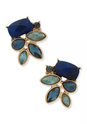 Blue Cluster Stone Stud Earrings | Belk