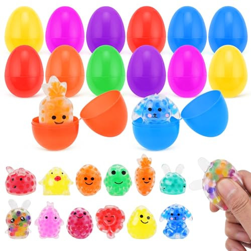 Mljsh 12 Pack Prefilled Easter Eggs with Squeeze Toys Inside, Easter Basket Stuffers Easter Egg Fillers, Classroom Gift Exchange and Party Favors | Amazon (US)