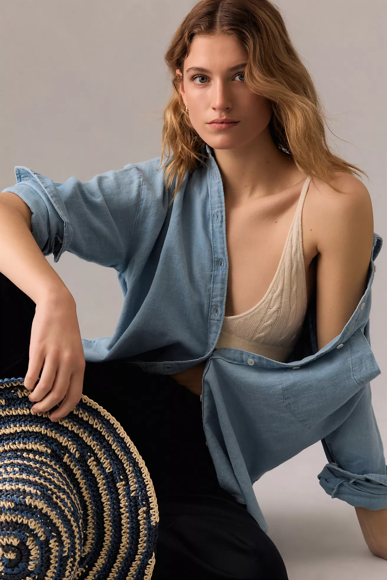 The Bennet Buttondown Shirt by Maeve: Chambray Edition | Anthropologie (US)