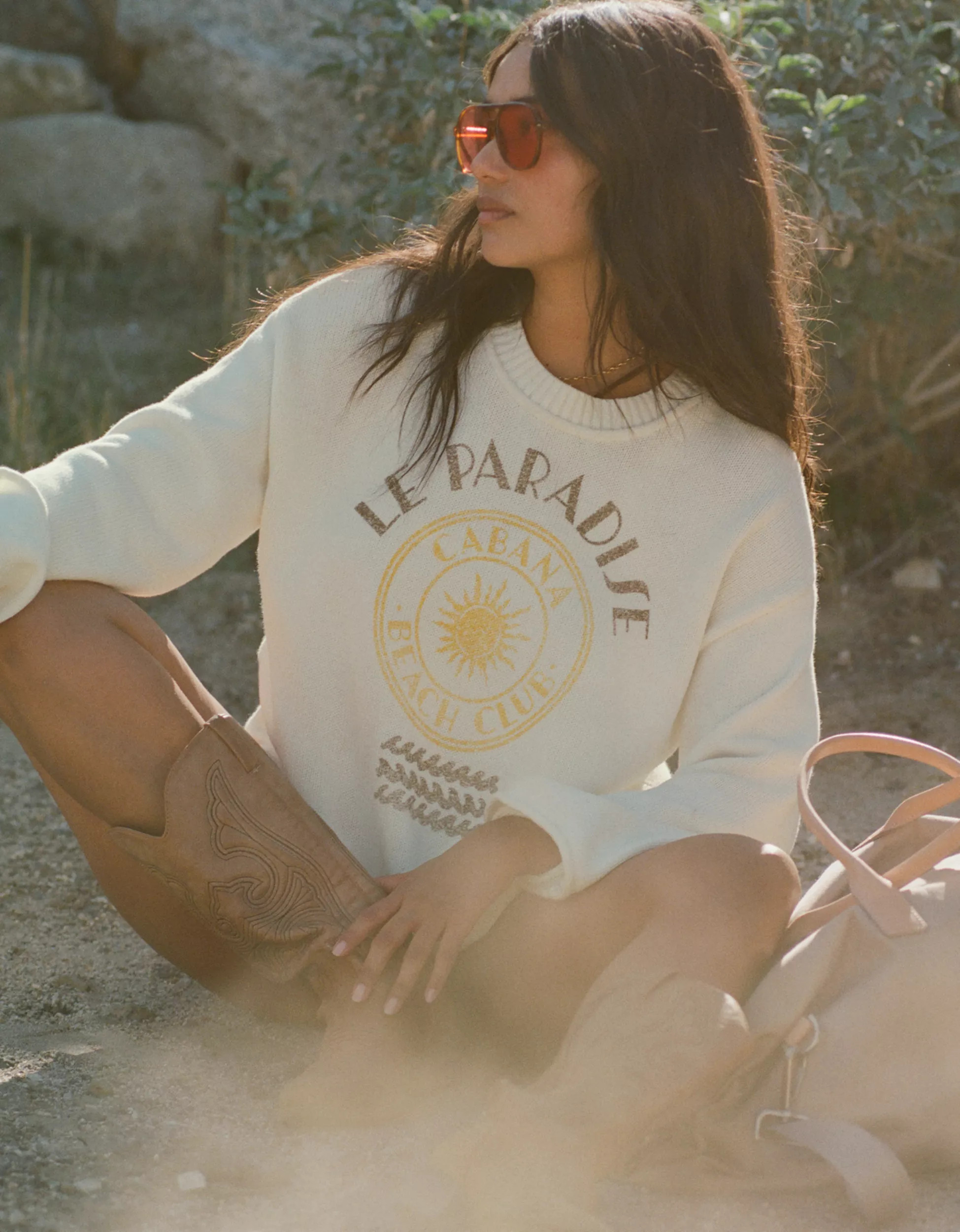 Aerie Sunkissed Cotton Graphic Sweater | Aerie