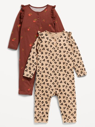 Printed Ruffle-Trim Jumpsuit 2-Pack for Baby | Old Navy (US)