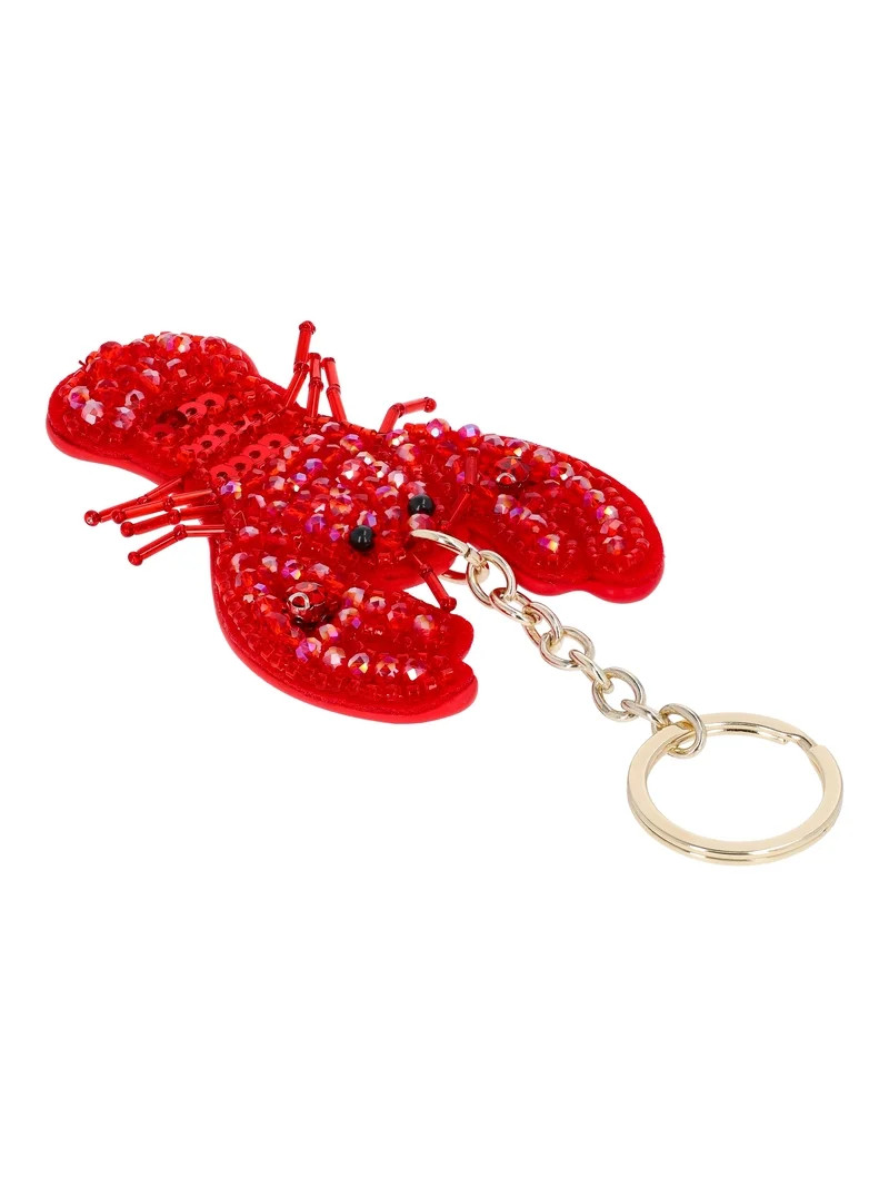 No Boundaries Women's Beach Icons Bag Charm, Red Rhinestone Lobster | Walmart (US)
