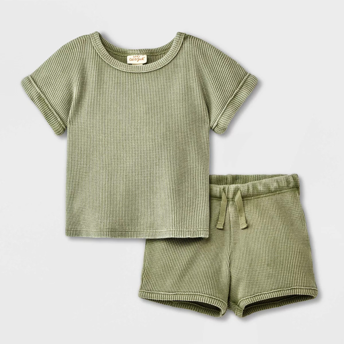 Baby Boys' Solid Top & Bottom Set - Cat & Jack™ Olive Green | Target