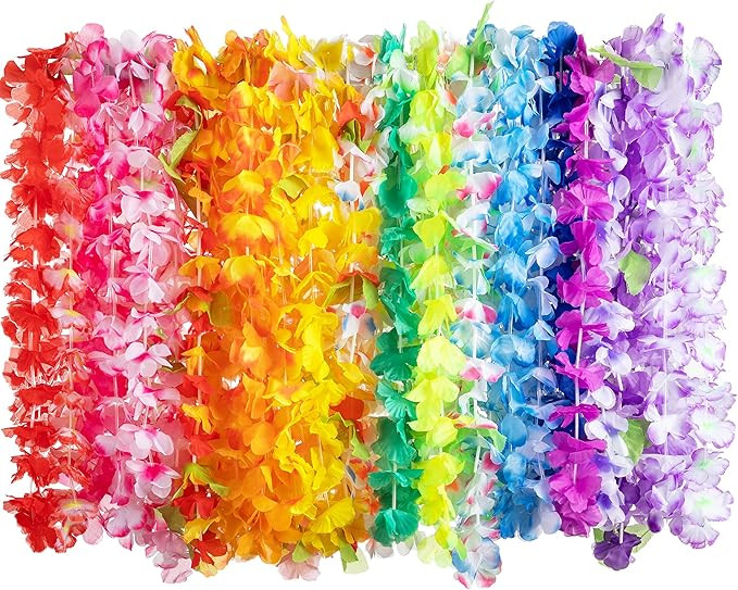 Joyin Toy 36 Counts Hawaiian Leis Bulk, Tropical Flower Lei Hawaiian Lei Beach Hawaii Luau Party ... | Amazon (US)