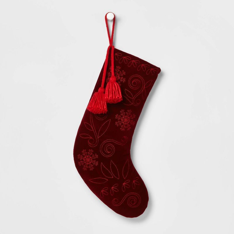 20" Velvet Christmas Stocking with Double Thread Stitching - Wondershop™ | Target