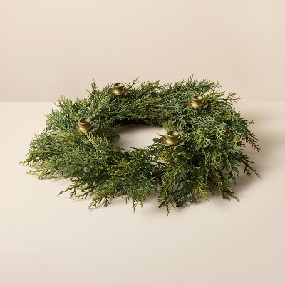 Cedar Round Taper Candle Holder Centerpiece - Hearth & Hand™ with Magnolia | Target