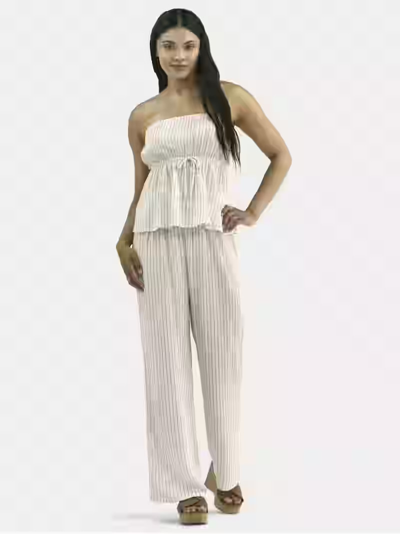 No Boundaries Tube Top and Palazzo Pants Set, 2-Piece, Women's | Walmart (US)