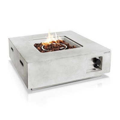 SereneLife Concrete Outdoor Propane Fire Pit Table | Target
