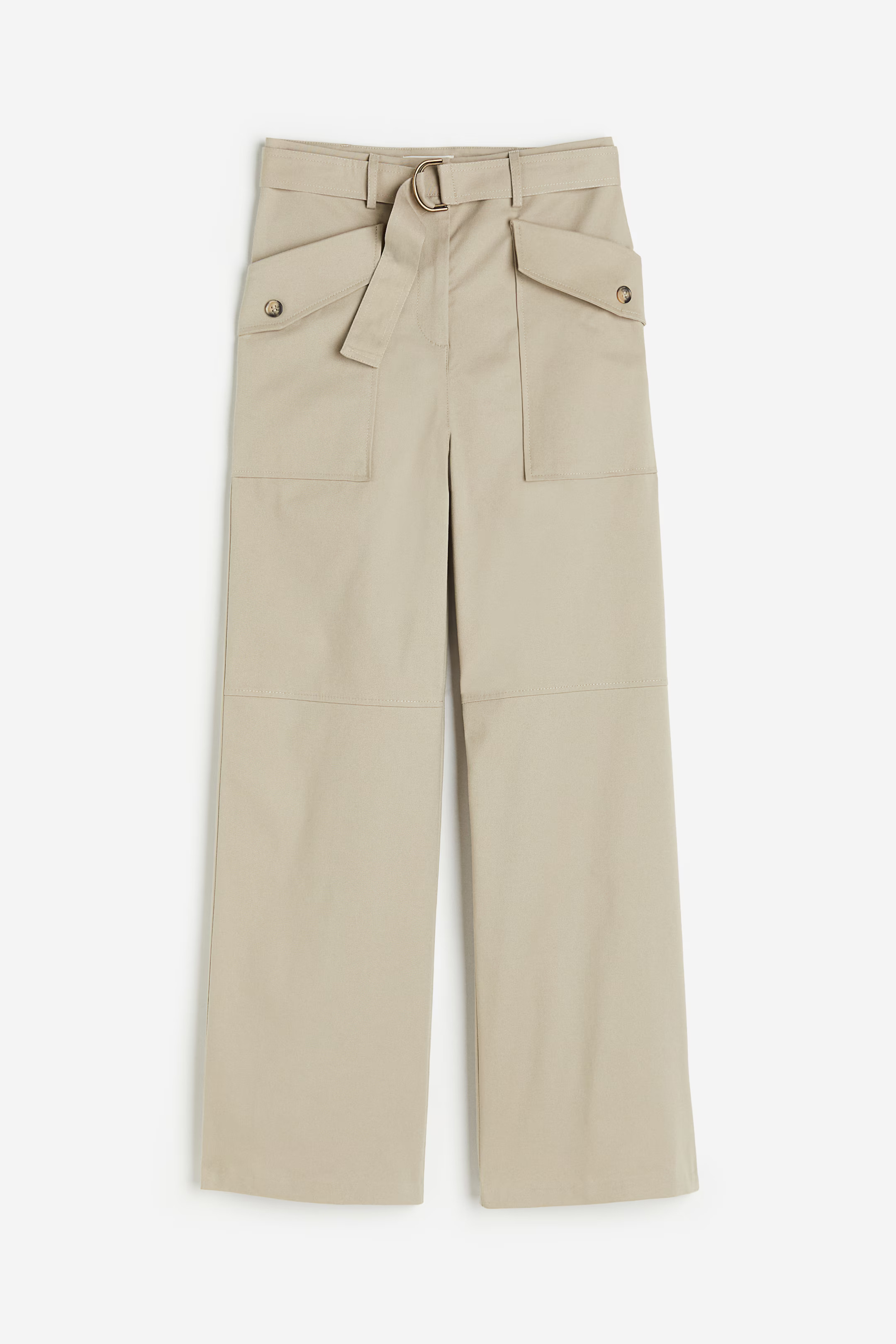 Katoenen broek met ceintuur | H&M (DE, AT, CH, NL, FI)