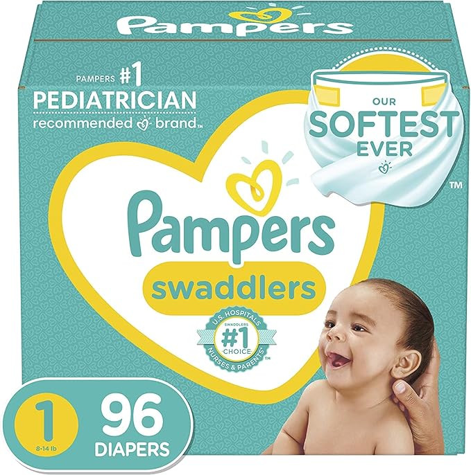 Pampers Swaddlers Newborn Diaper Size 1 96 Count | Amazon (US)