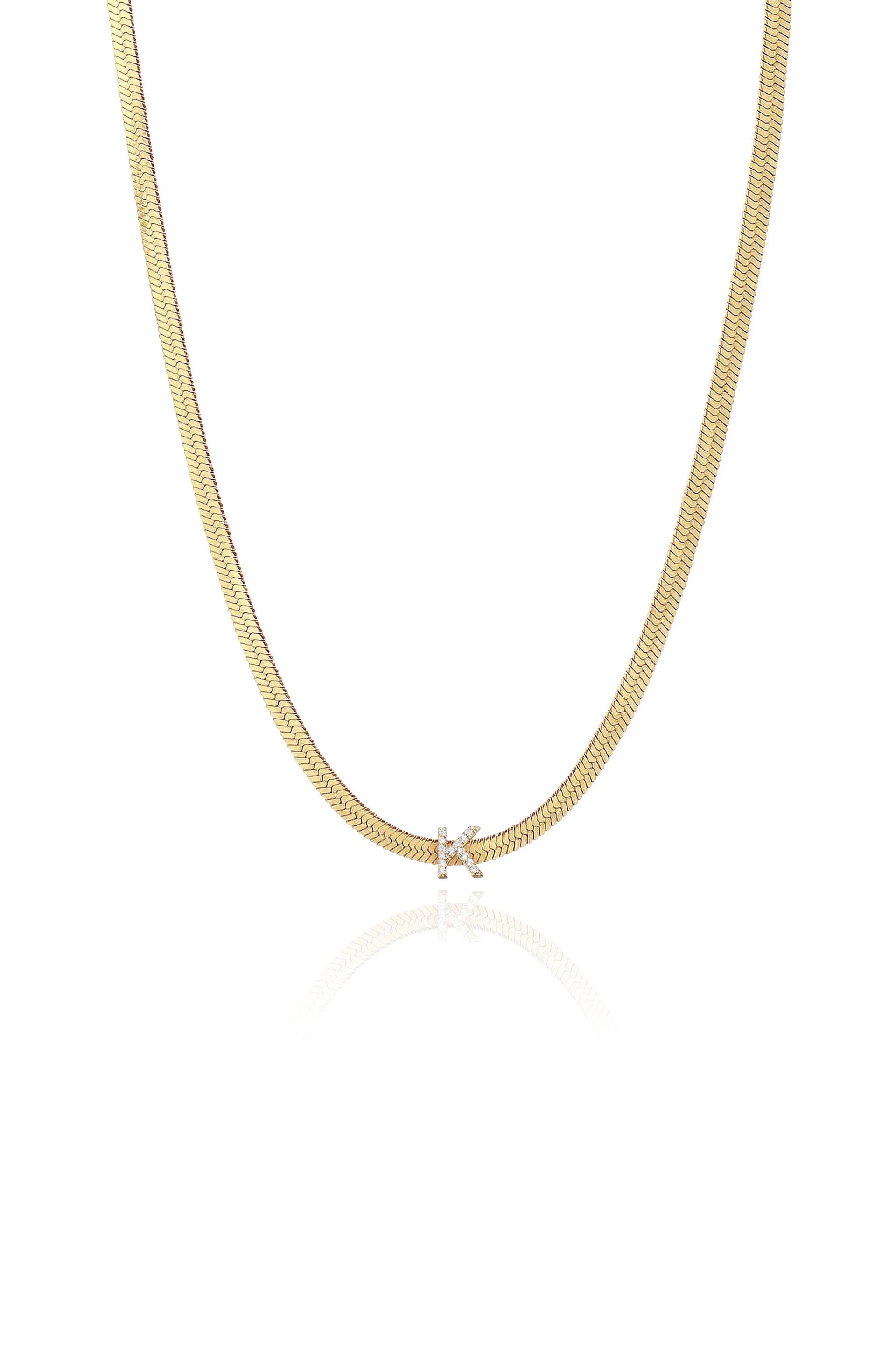 Initial Herringbone Necklace | Ettika