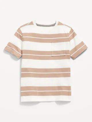 Softest Short-Sleeve Striped Pocket T-Shirt for Boys | Old Navy (CA)
