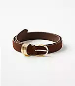 Suede Stacked Metal Keeper Belt | LOFT