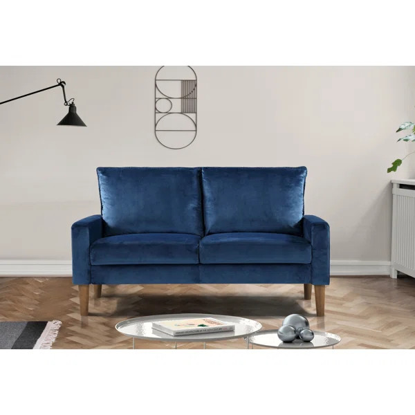 Waloo Velvet 53" Square Arm Loveseat | Wayfair North America