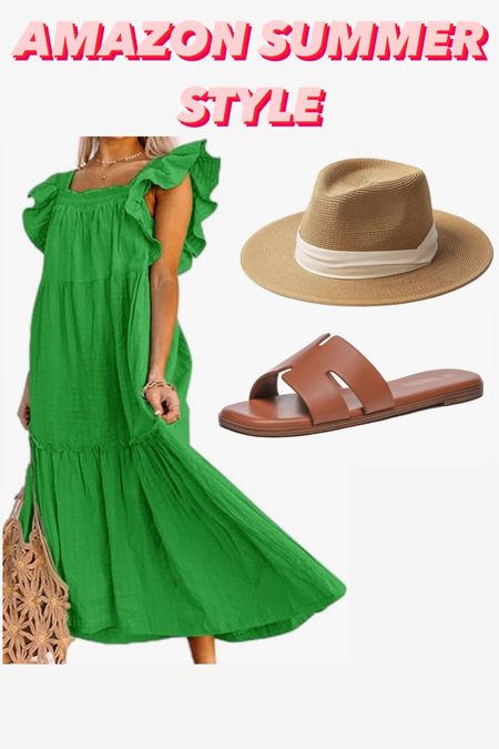 Perfect green dress for the summer! Loving this one or any occasion. #amazon 

#LTKSaleAlert